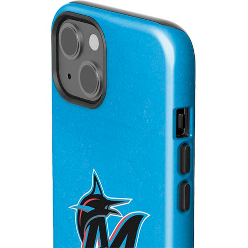 MLB Miami Marlins Solid Distressed iPhone 15 Impact Case